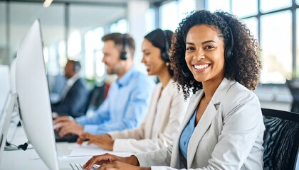 Fototapeta premium Confident Customer Service Representative at Work