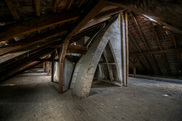 Old Abandoned Palace in Branice with Blue Chapel Interior, Poland