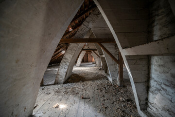 Old Abandoned Palace in Branice with Blue Chapel Interior, Poland