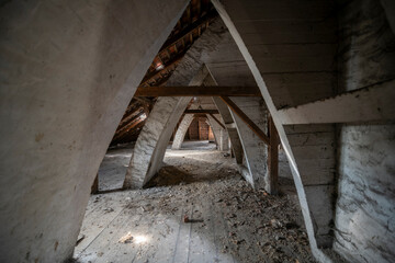 Old Abandoned Palace in Branice with Blue Chapel Interior, Poland