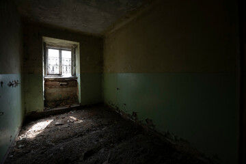 Old Abandoned Palace in Branice with Blue Chapel Interior, Poland