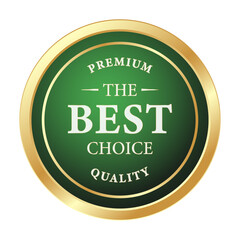 Premium Quality Green Gold Label Badge for Guarantee or Product Promotion