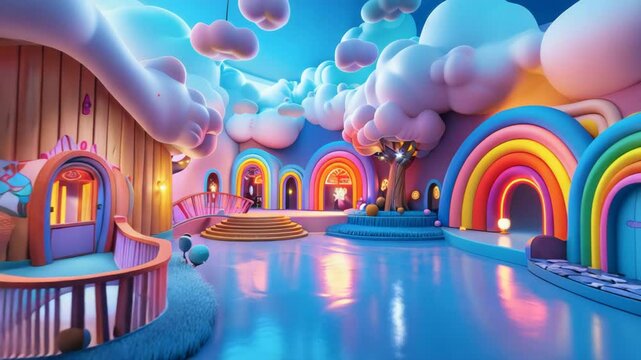 A Colorful Whimical Background with zooming effect