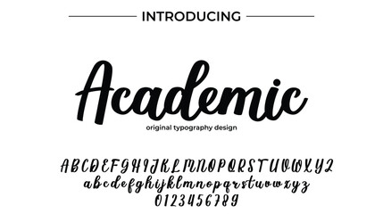 Academic Font Stylish brush painted an uppercase vector letters, alphabet, typeface