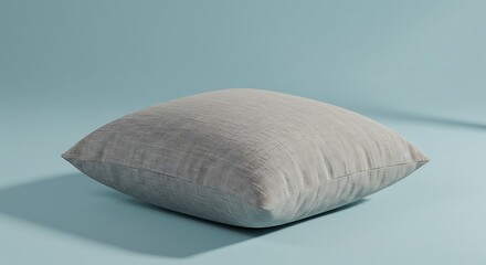 Serene Pillow in Soft Light: A square pillow, illuminated by soft light and set against a clean backdrop, offers a sense of calm and comfort.