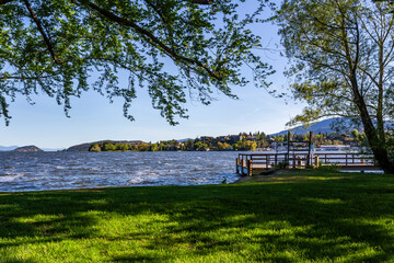 View of the Upper Klamath Lake from the Moore City Park in Klamath Falls, Oregon