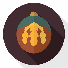 Autumnal Acorn Ornament Festive Fall Design Icon