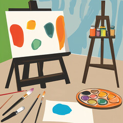 Vibrant Colors & Artistic Expression A Painter's Studio Setup