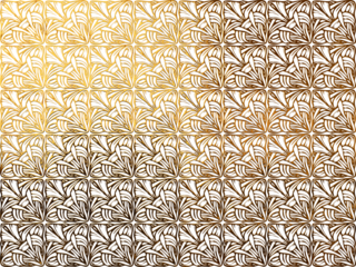 Golden art nouveau floral pattern creating luxurious background