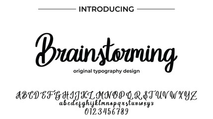 Brainstorming Font Stylish brush painted an uppercase vector letters, alphabet, typeface