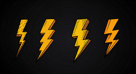 lightning bolt on black background