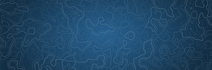 Detailed topographic pattern on dark blue background showcasing wavy lines and contours