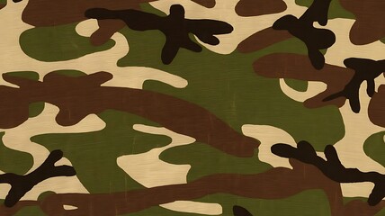 Fototapeta premium Seamless camo pattern green brown beige texture