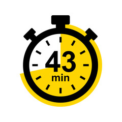 43 minute timer. Stopwatch icon