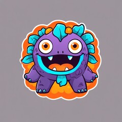 Playful Purple Monster Cartoon Illustration