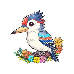 Adorable Kingfisher with Floral Arrangement