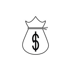 dollar money or coin bag icon