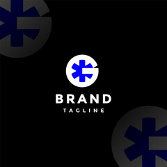 Blue Star Inside G Letter Logo Design. Bold G Letter With Blue Life Star Logo Design.