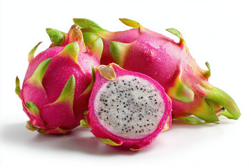 dragon fruit on white background