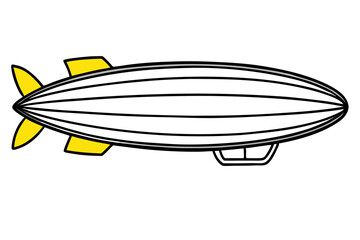 Classic airship zeppelin blimp cartoon illustration design