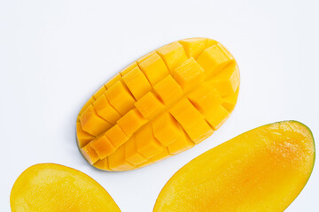Tropical fruit, Mango  on white background.