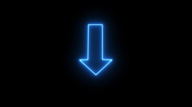 Swipe down arrow icon. down arrows icon. Download arrow animation. Bouncing down icon arrow with a black background.