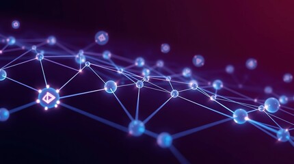 Sophisticated Futuristic Blockchain Network Elegant 3D Abstract Illustration