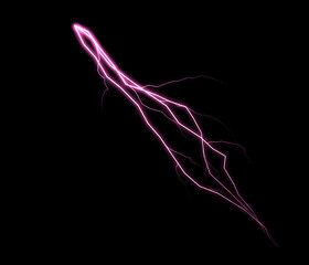 Electric energy flashes in a striking pink color on a dark background.