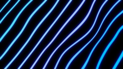 Blue neon wavy line with abstract glowing design and futuristic digital background