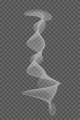 Realistic white transparent smoke. Vector illustration