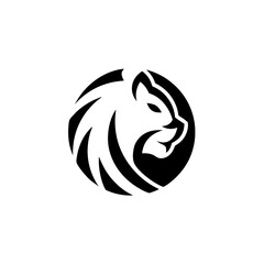 Bold tiger head logo in a cutout style set against a black backdrop showcasing its fierce expression and details, perfect for branding
