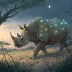 Fototapeta premium rhino in the sun