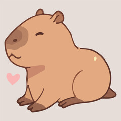Fototapeta premium Adorable Capybara Illustration Cute Rodent Art Print