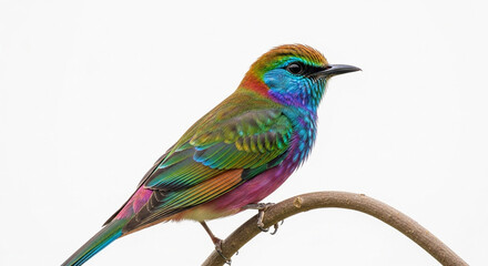 lilac breasted roller isolated on white