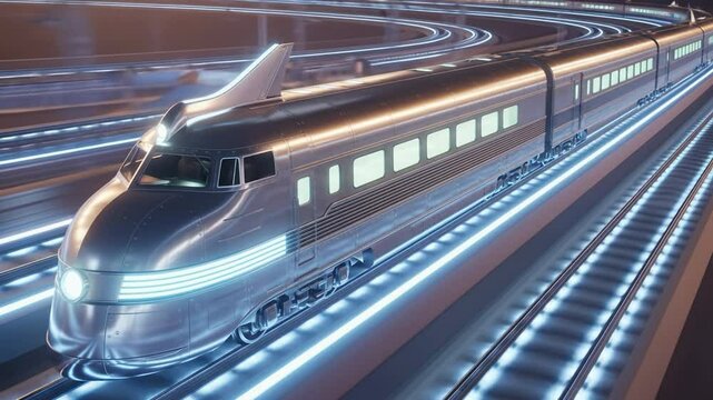 4K Retro-Futuristic Train &ndash; Time Warp Transportation