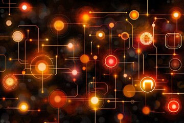 Obraz premium Abstract futuristic circuit board design with interconnected light elements