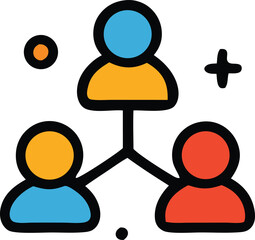 Social network icons for communication, teamwork, and community design