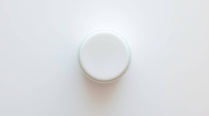 Top-Down View White Plastic Face Cream Jar Mockup - Clean, Minimalist Design