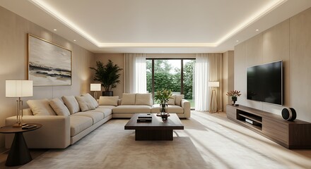 Cozy Living Room with Plants