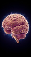 3D Illustration of Human Brain Anatomy Science and Intelligence