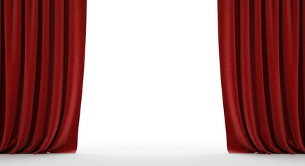 3D Red Curtain Theater Stage Velvet Background Elegant Decoration