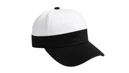 Obraz premium Black baseball cap isolated on white with blank space for fashion or sport design