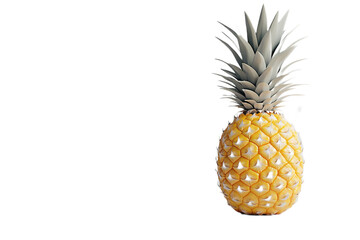 Obraz premium Ripe Pineapple with Crown on Transparent Background, Tropical Fruit Still Life Composition