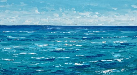 Obraz premium Abstract Ocean Seascape Art with Blue Water Texture Surface
