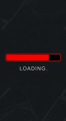 Naklejka premium Abstract Pixel Loading Bar Red and Black Interface Graphic Design