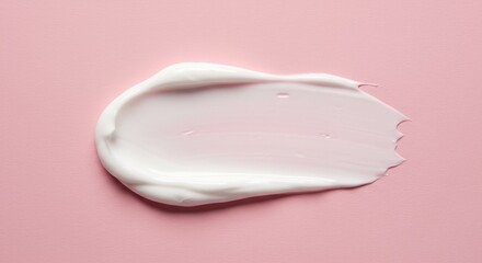 Beauty Cream Texture Background White Cream on Pink Surface