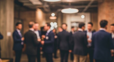 Blurred Photo of Corporate People Networking Event Indoor
