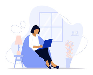 Freelancer concept illustration. Suitable for landing page, ui, web, App intro card, editorial, flyer, and banner.