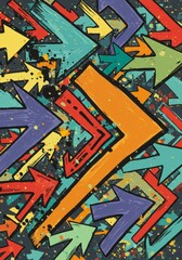Colorful Arrows Abstract Background Direction Pattern Grunge Texture