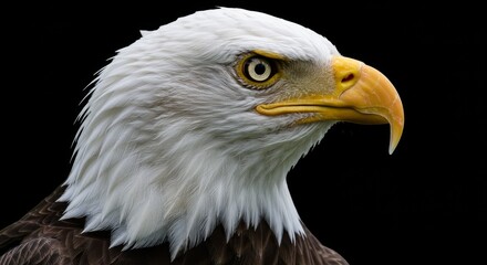 Obraz premium Close Up Portrait of an Eagle with Sharp Beak and Clear Eyes